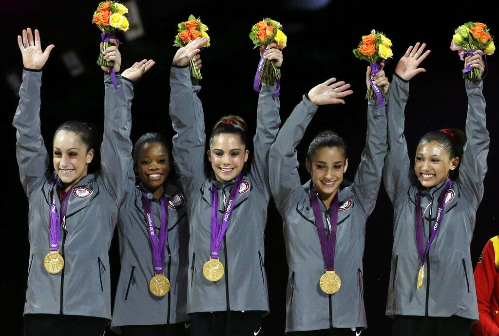 2012: US wins its first Olympic title in women’s gymnastics since 1996